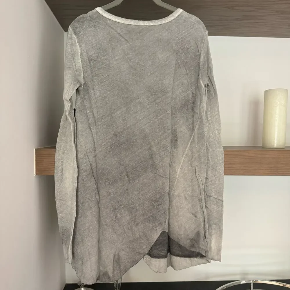 Free People We The Free Long Beach Tee in Acid Wash Grey